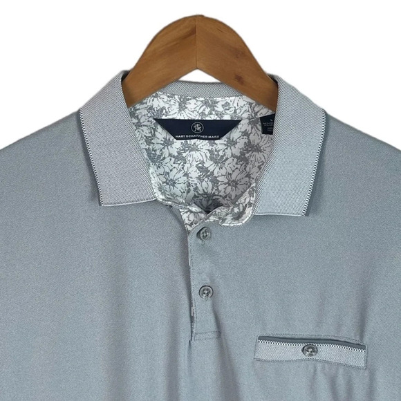 PO133 Mens Hart Schaffner Marx Designer Pocket Polo Shirt L - Picture 3 of 4